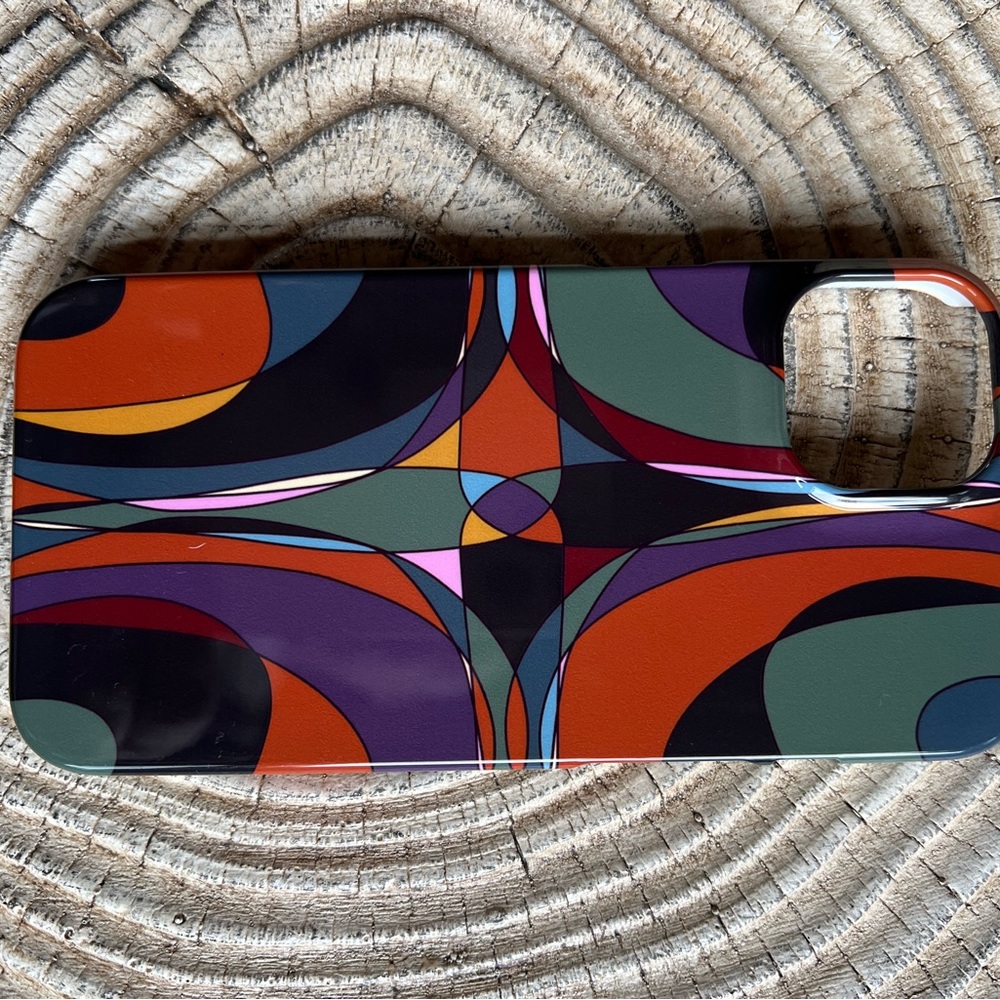 Never been used multi colored cell phone case for iPhone 13.